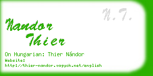 nandor thier business card