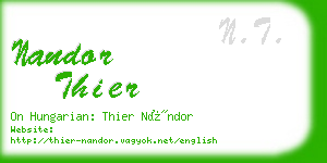 nandor thier business card